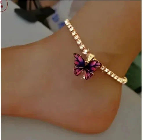 Rainbow Sparkle Chain Butterfly Jewelry