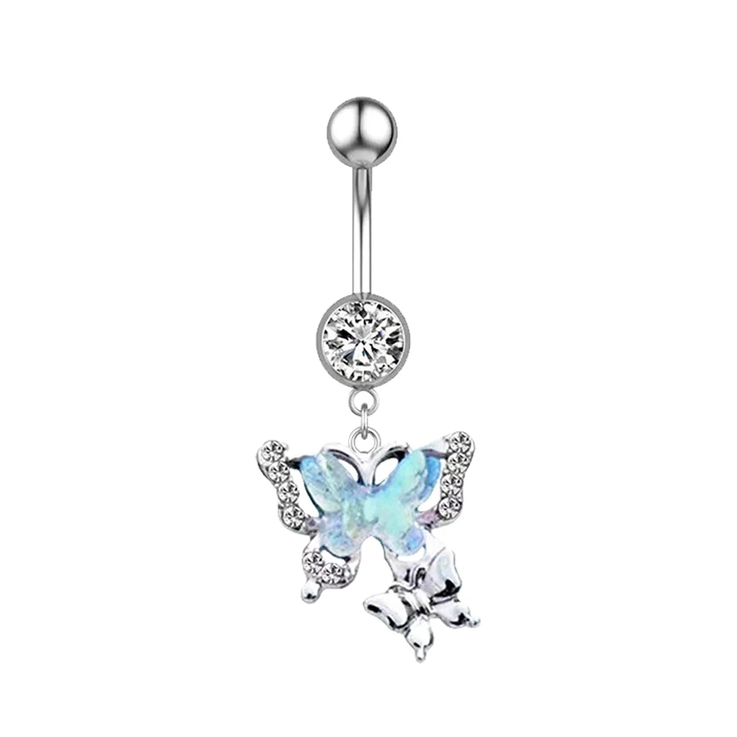 Shiny Belly Ring Butterfly Jewelry