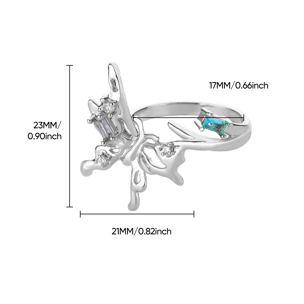 Zircon Butterfly Ring Butterfly Jewelry