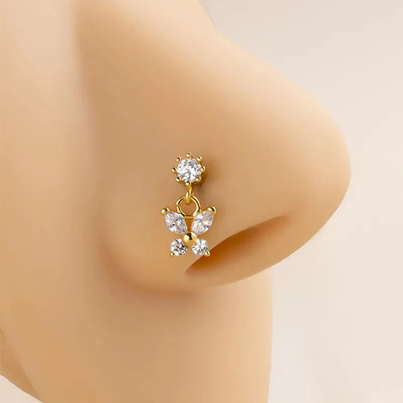 Zircon Drop Stud Butterfly Jewelry