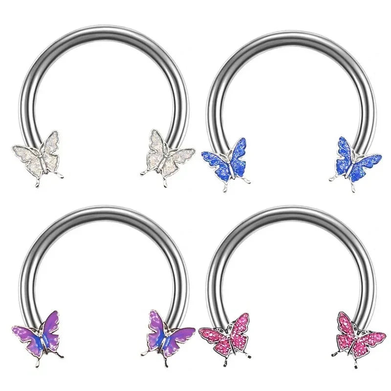 Circular Hoop Ring Butterfly Jewelry