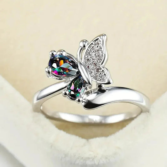 Colorful Butterfly Ring Butterfly Jewelry