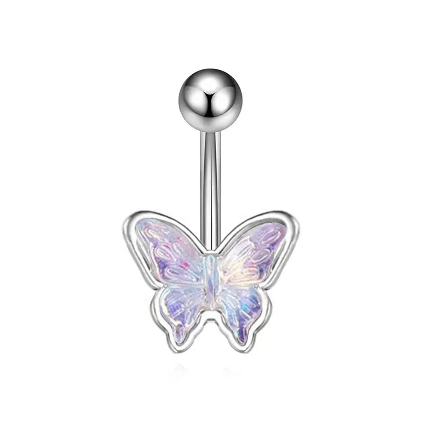 Shiny Belly Ring Butterfly Jewelry