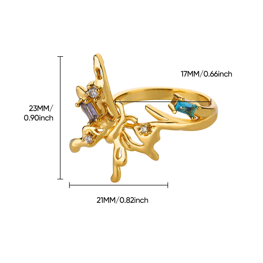 Zircon Butterfly Ring Butterfly Jewelry